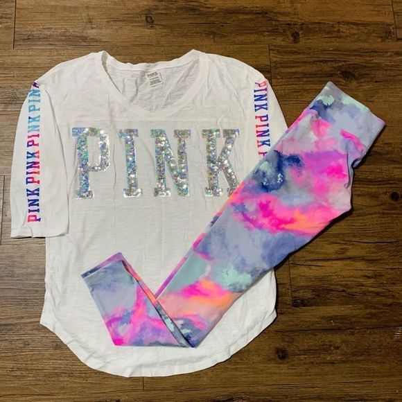 VS PINK BLING WATERCOLOR OUTFIT SET S - Picture 6 of 12